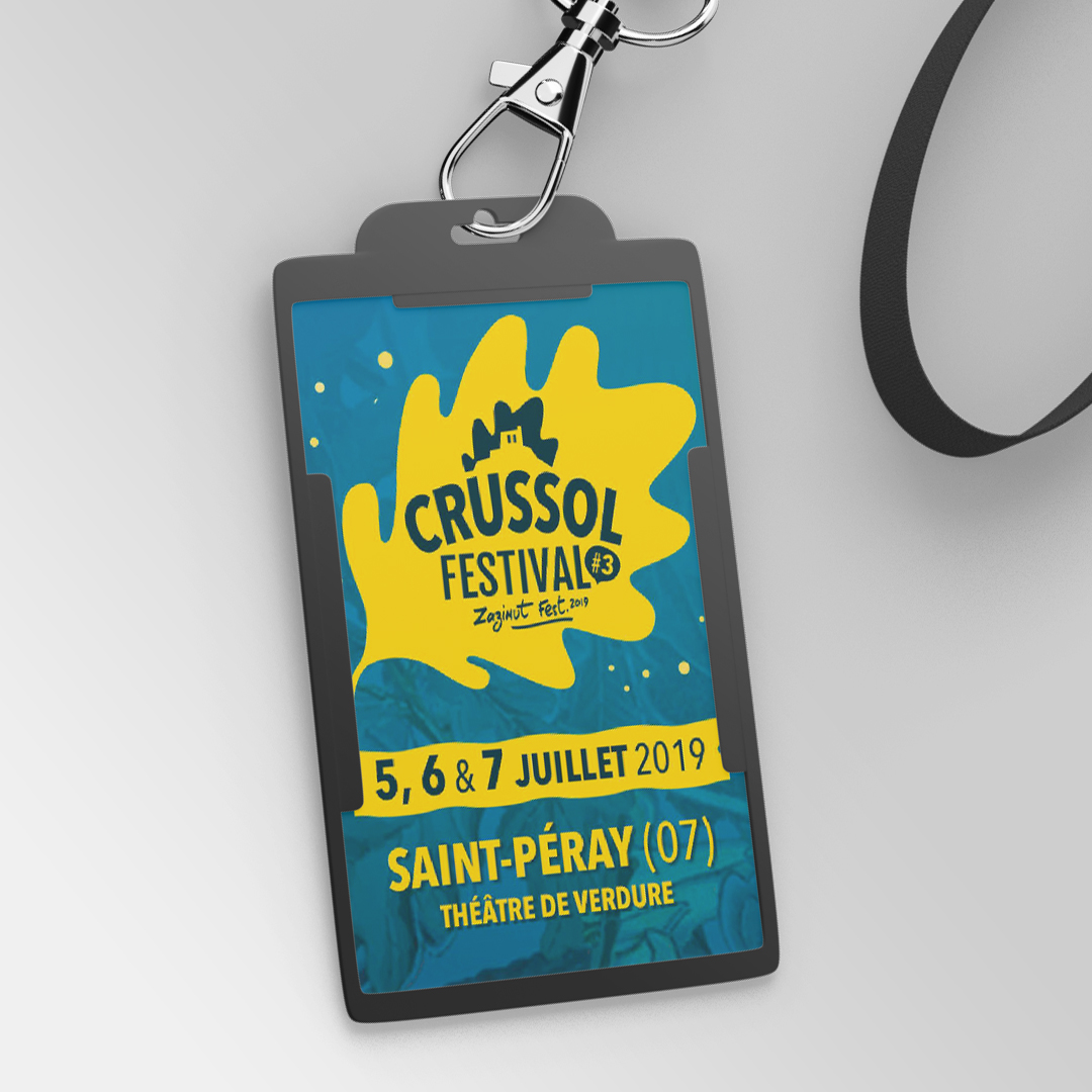 Badge de la presse du festival Crussol 2018