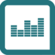 Logo de Deezer avec cadre bleu DBAB