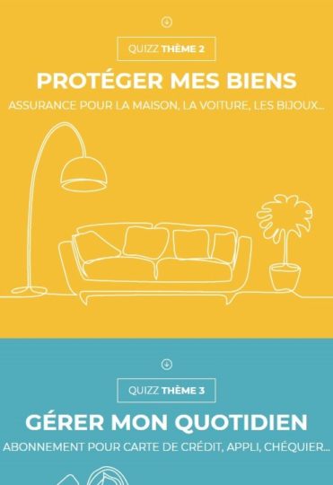 Site Banque populaire ouvert sur l'ongle de l'offre protéger ses biens sur fond jaune