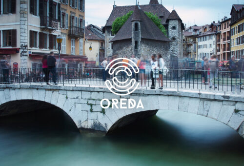 Mise en perspective du logo Oreda sur l'iconographie choisie