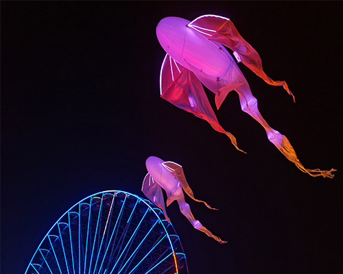 Oeuvre exposée pendant la Fête des Lumières à Lyon