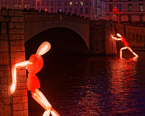 Oeuvre exposée pendant la Fête des Lumières à Lyon